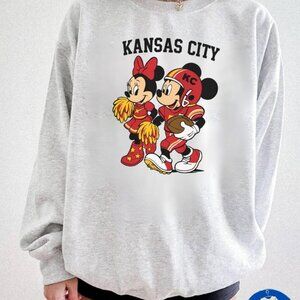 Kansas City chiefs Inspired Mickey Minnie Mouse Kansas City Football Sweatshirt